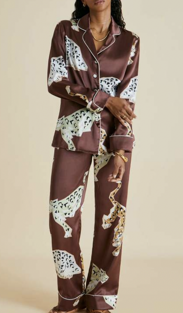Lisa Barlow's Brown Leopard Graphic Pajamas