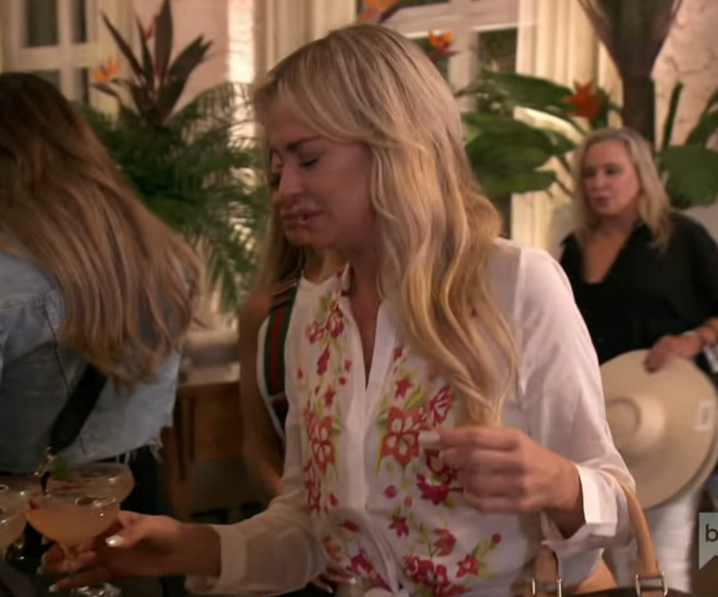 Taylor Armstrong's White Floral Print Blouse