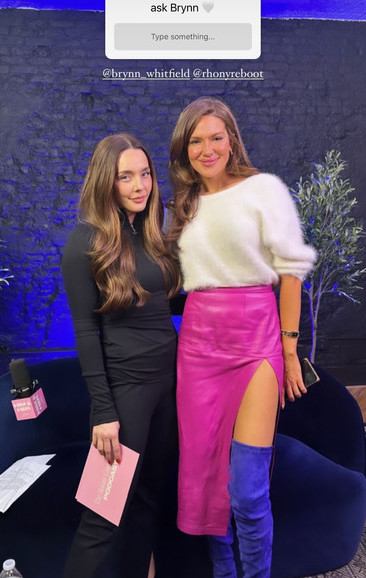 Brynn Whitfield's Pink Slit Leather Skirt