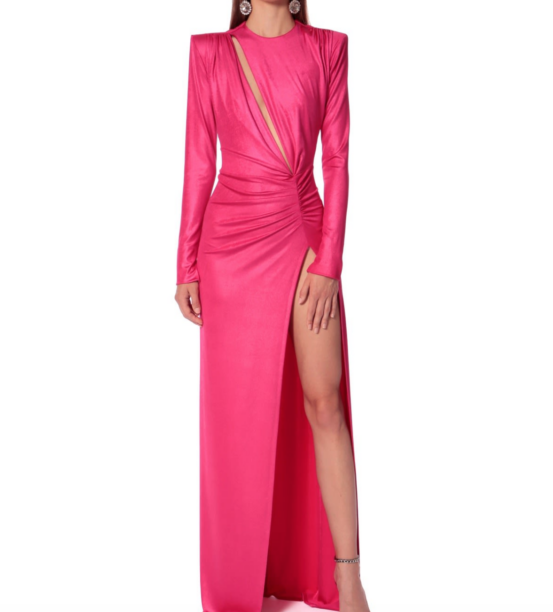 Crystal Kung Minkoff's Pink Cutout Gown