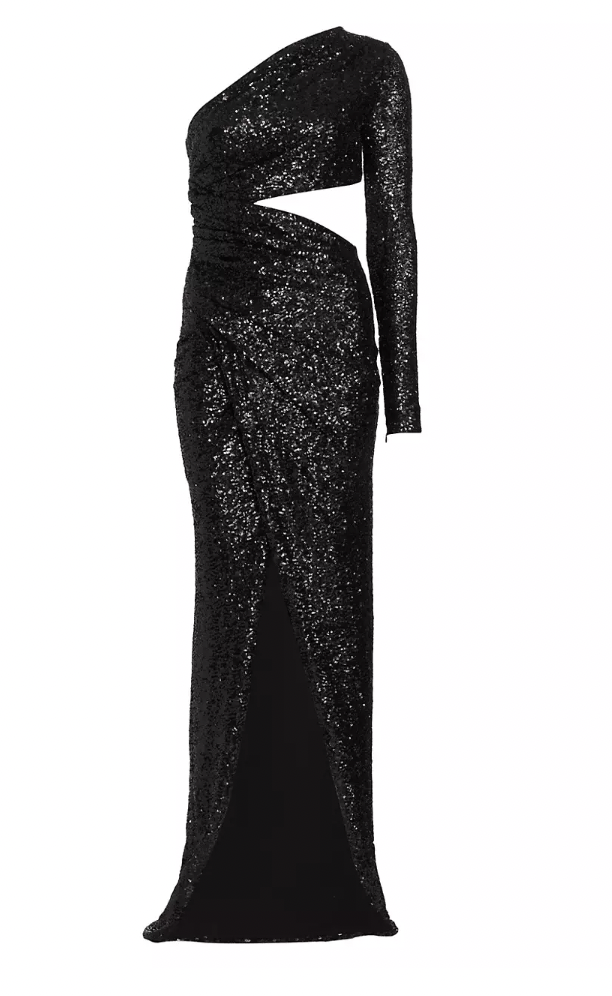 Heather Dubrow's Black Sequin Cutout Gown