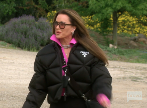 Kyle Richards' Black Quilted Puffer Jacket