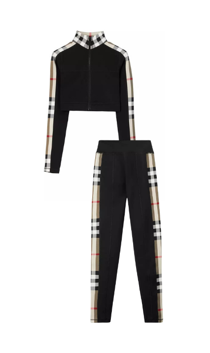 Lisa Hochstein's Black Burberry Leggings and Cropped Jacket