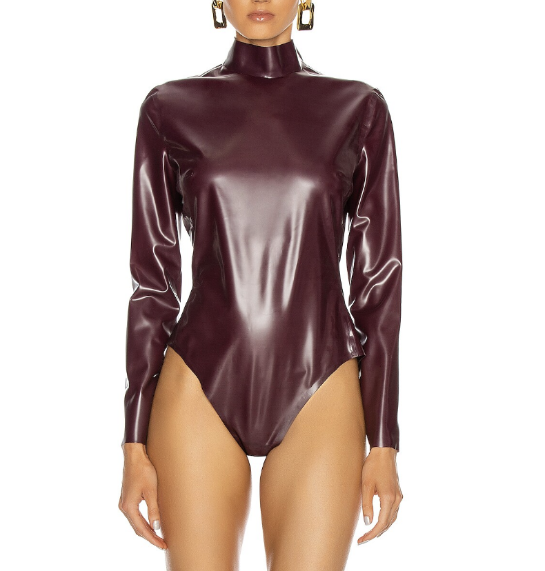Meredith Marks Maroon Latex Confessional Top