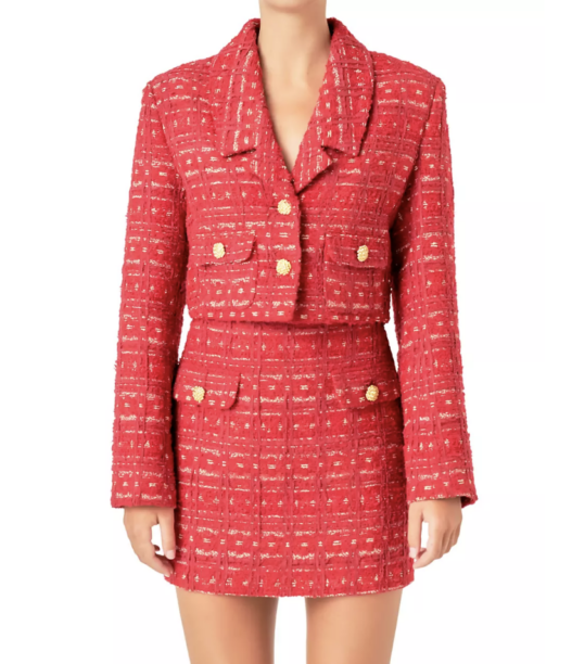 Red Silk Tweed Skirt Suit – Ron Dyce NY