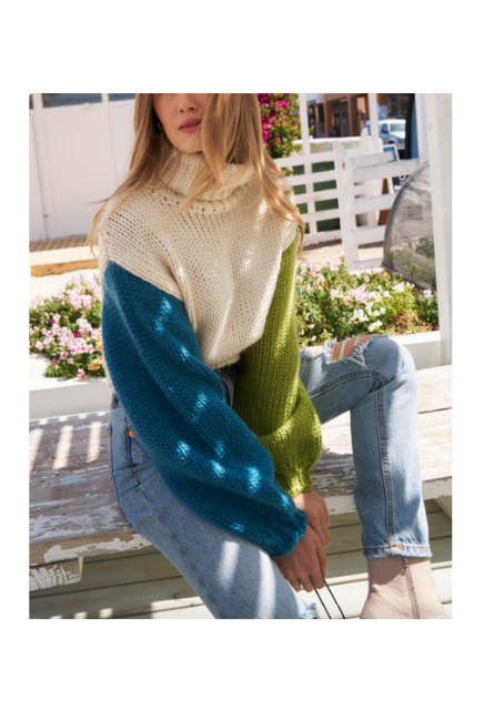 Taylor Ann Green's Colorblock Turtleneck