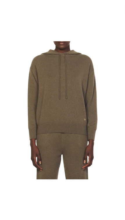 Ubah Hassan's Olive Knit Hooded Sweater