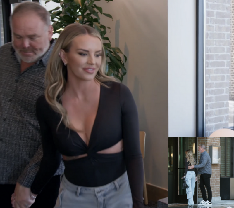 Whitney Rose's Black Cutout Top and Cargo Jeans