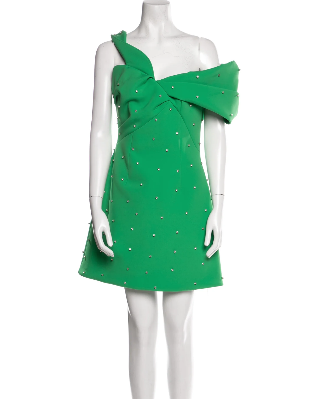 Crystal Kung Minkoff's Green Embellished Off The Shoulder Dress