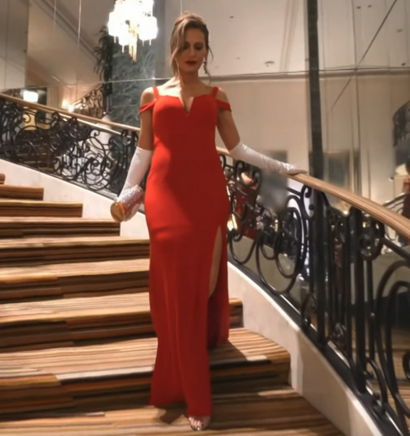 Dorit Kemsley's Red Off The Shoulder Gown