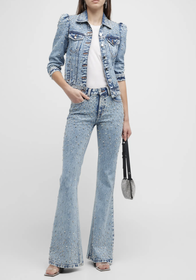 Erika Girardi's Denim Embellished Jeans and Jacket