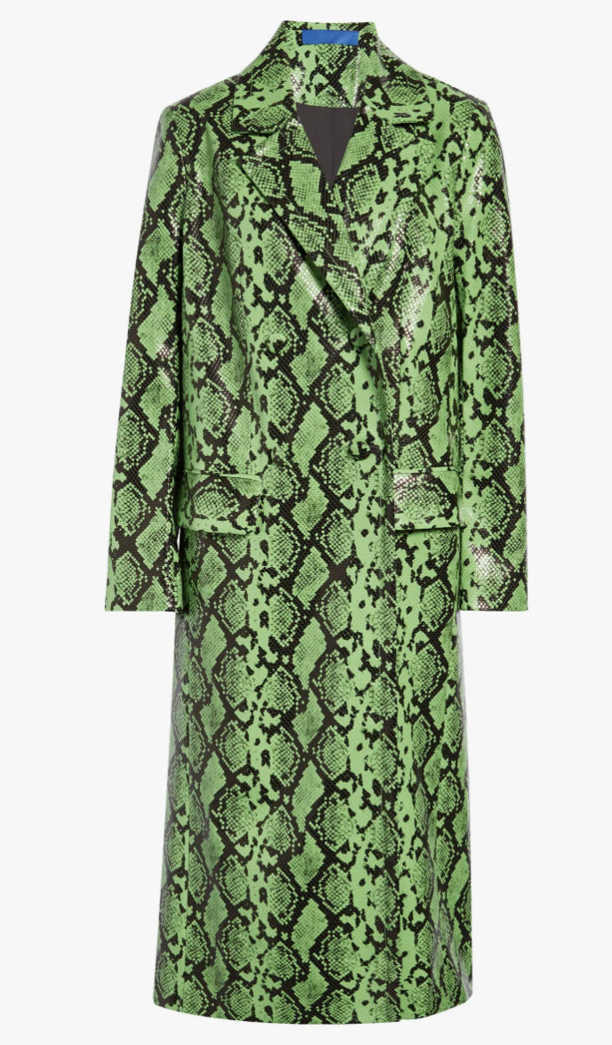 Erika Jayne's Green Python Print Trench Coat