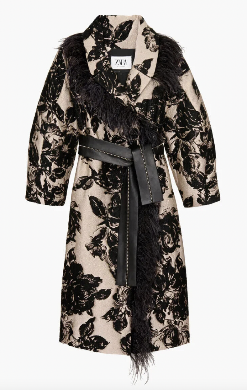 Garcelle Beauvais' Black Floral Trench Coat