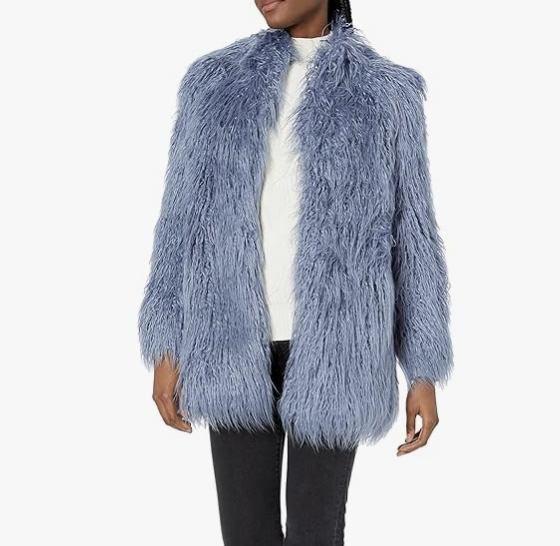 Garcelle Beauvais Blue Fur Coat