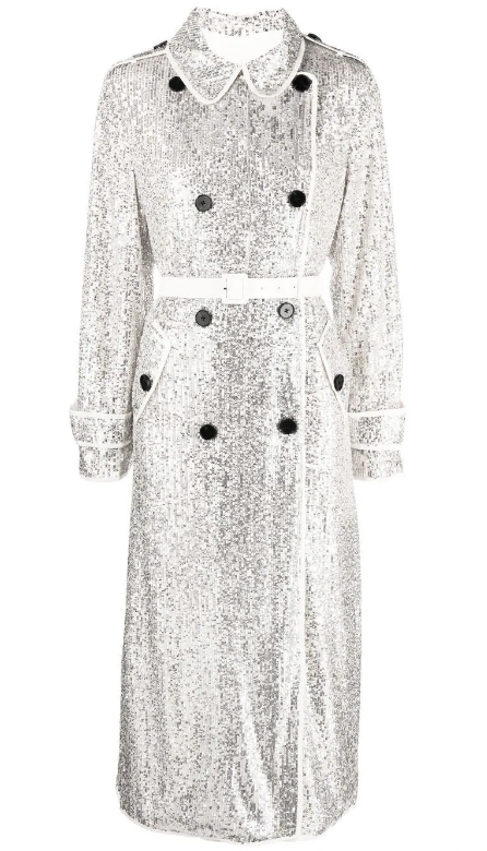 Garcelle Beauvais Sequin Trench Coat