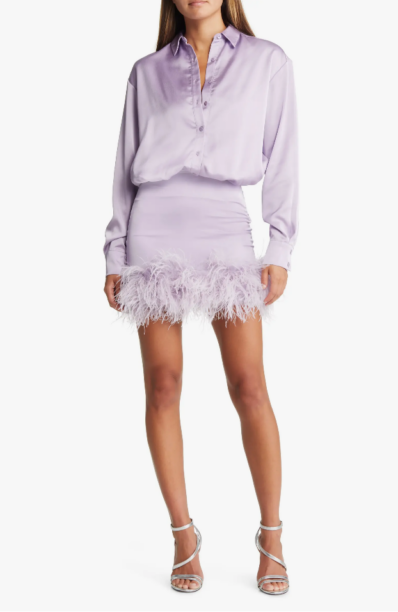 Kiki Barth's Purple Feather Dress