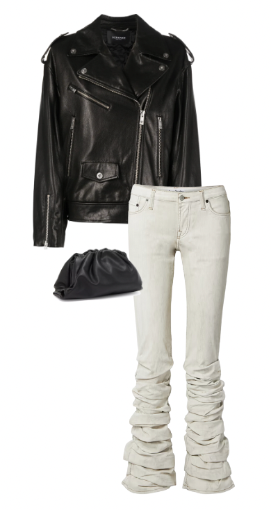 Lisa Barlow's White Jeans & Black Leather Jacket