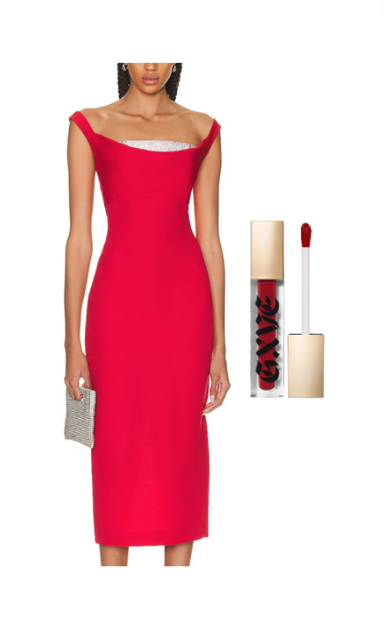 Nicole Martin's Red Embellished Dress