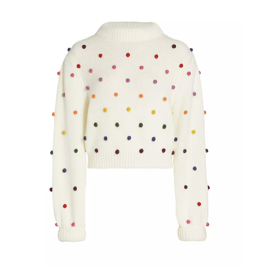 Sutton Stracke's Rainbow Dot Sweater