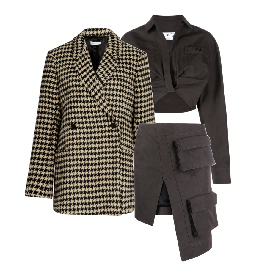 Tracy Tutors Crop Top and Skirt Set with Blazer