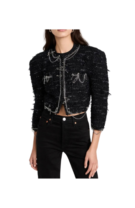 Venita Aspen's Black Embellished Tweed Jacket