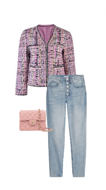 Crystal Kung Minkoff's Crystal Button Jeans and Tweed Jacket
