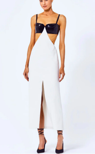 Alexia Echevarria's Black and White Cutout Maxi Dress