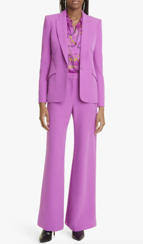 Annemaie Whiley's Purple Blazer and Pants