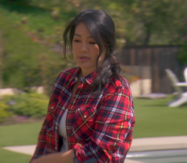 Crystal Kung Minkoff's Red Plaid Shirt