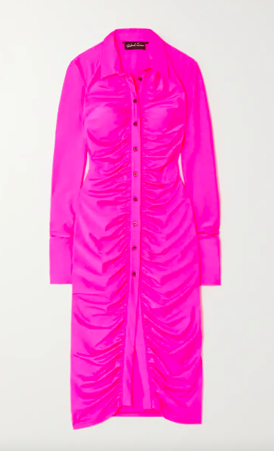 Erika Girardi's Pink Button Down Shirt Dress