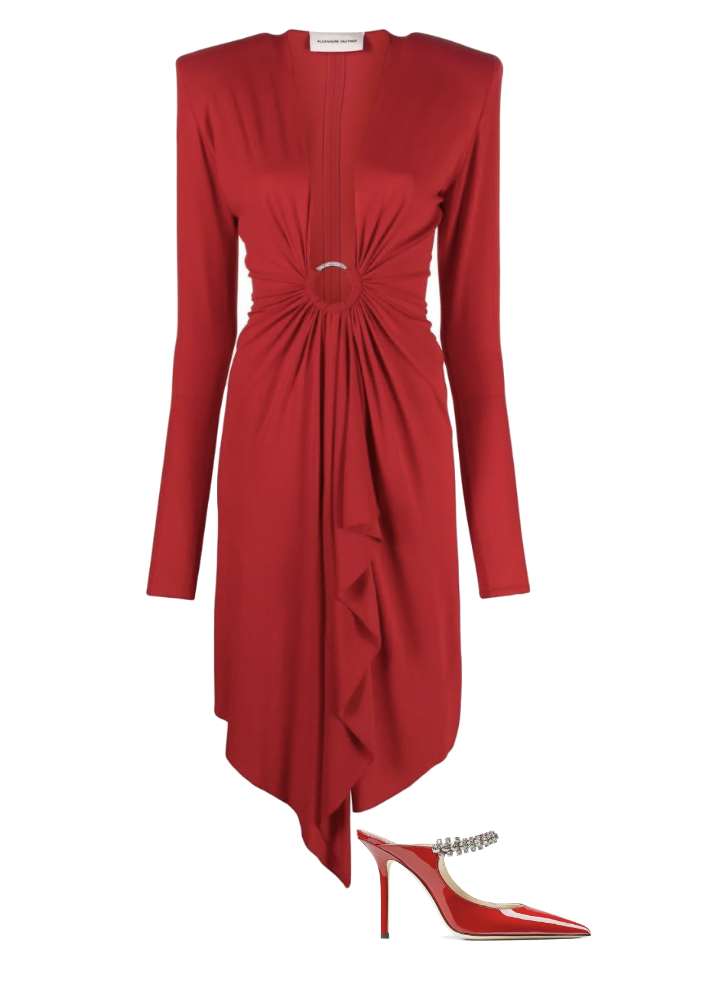 Garcelle Beauvais' Red Midi Dress