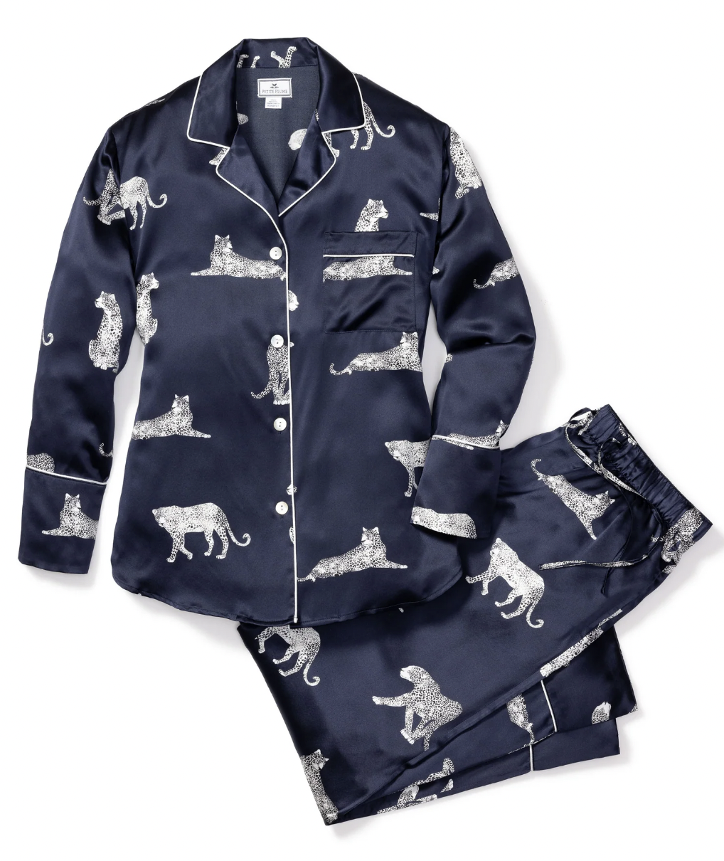 Heather Gay's Blue Satin Animal Print Pajamas