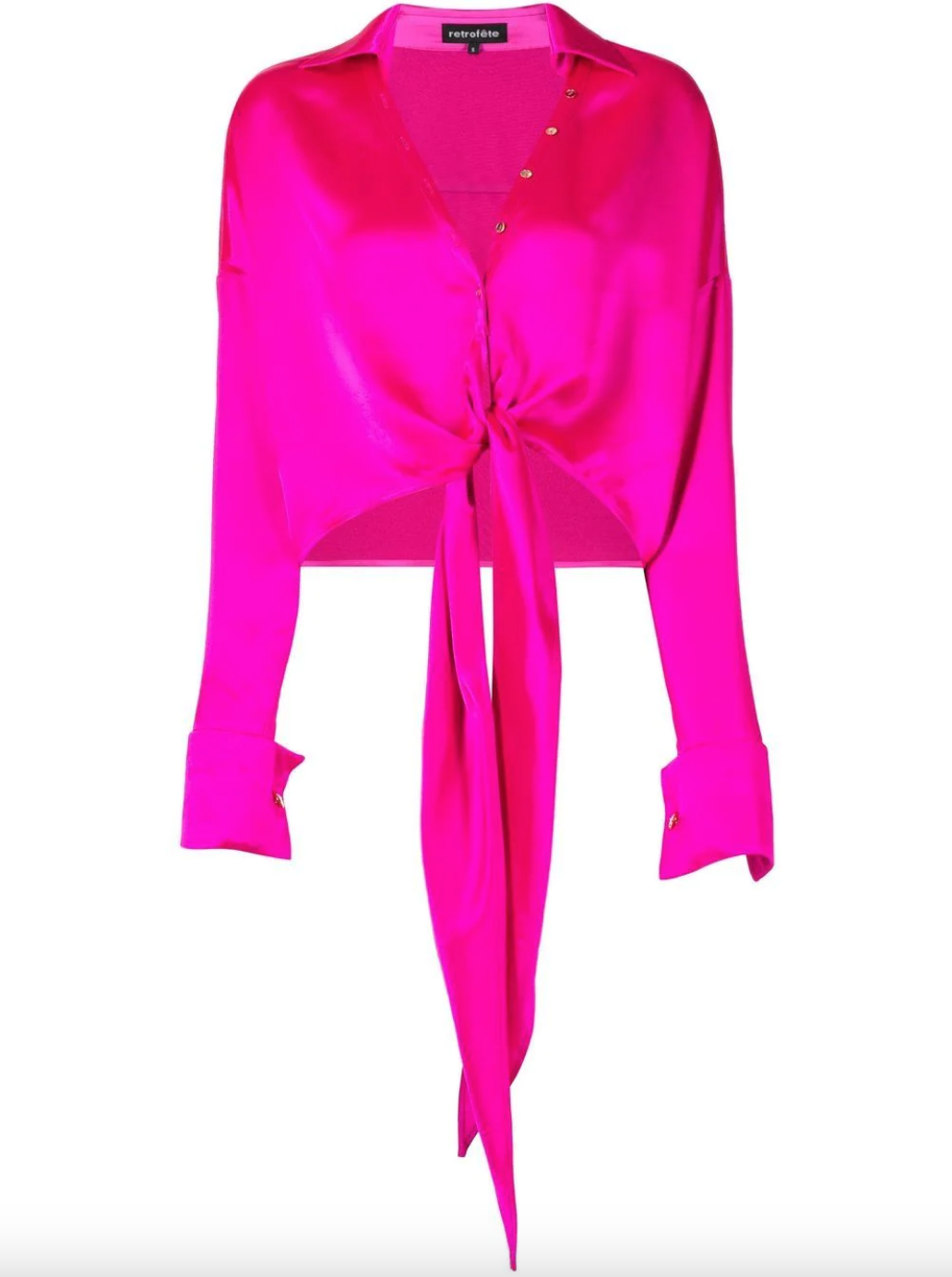 Kyle Richards' Pink Satin Tie Front Top