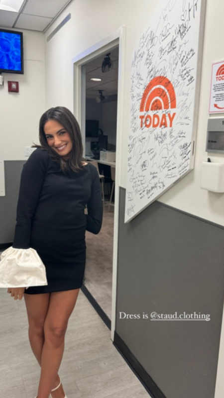 Paige DeSorbo's Black and White Bell Cuff Dress on The Today Show