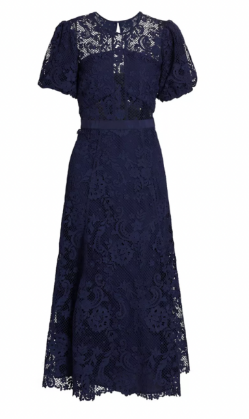 Sutton Stracke's Navy Blue Lace Dress