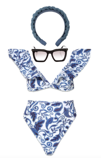 Venita Aspen's Blue and White Floral Bikini