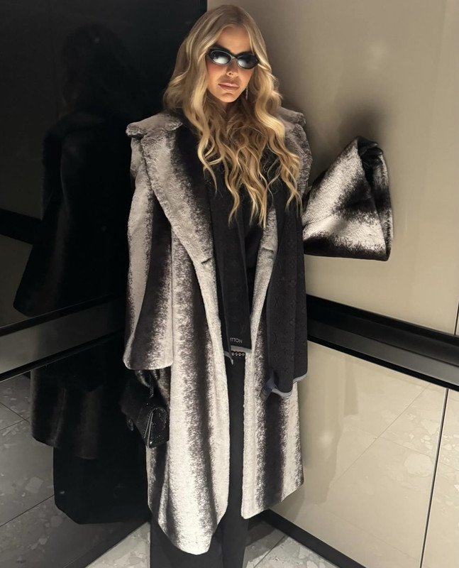 Alexia Echevarria's Black Ombre Fur Coat