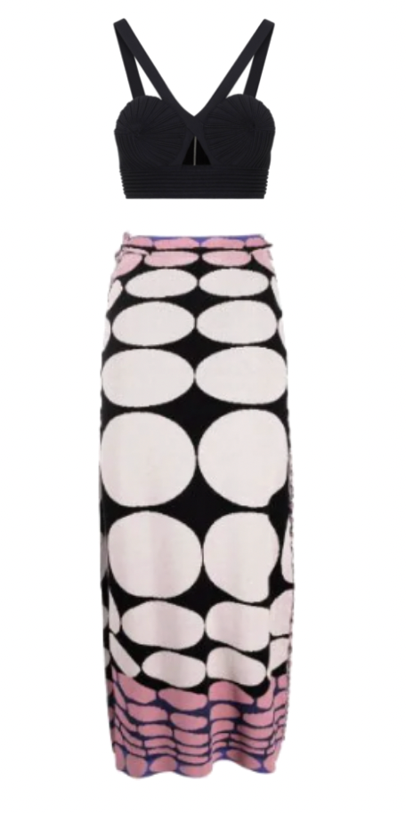 Alexia Echevarria's Polka Dot Skirt and Crop Top