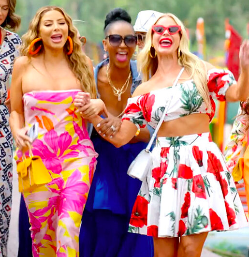 Alexia Echevarria's Red and White Floral Skirt and Crop Top