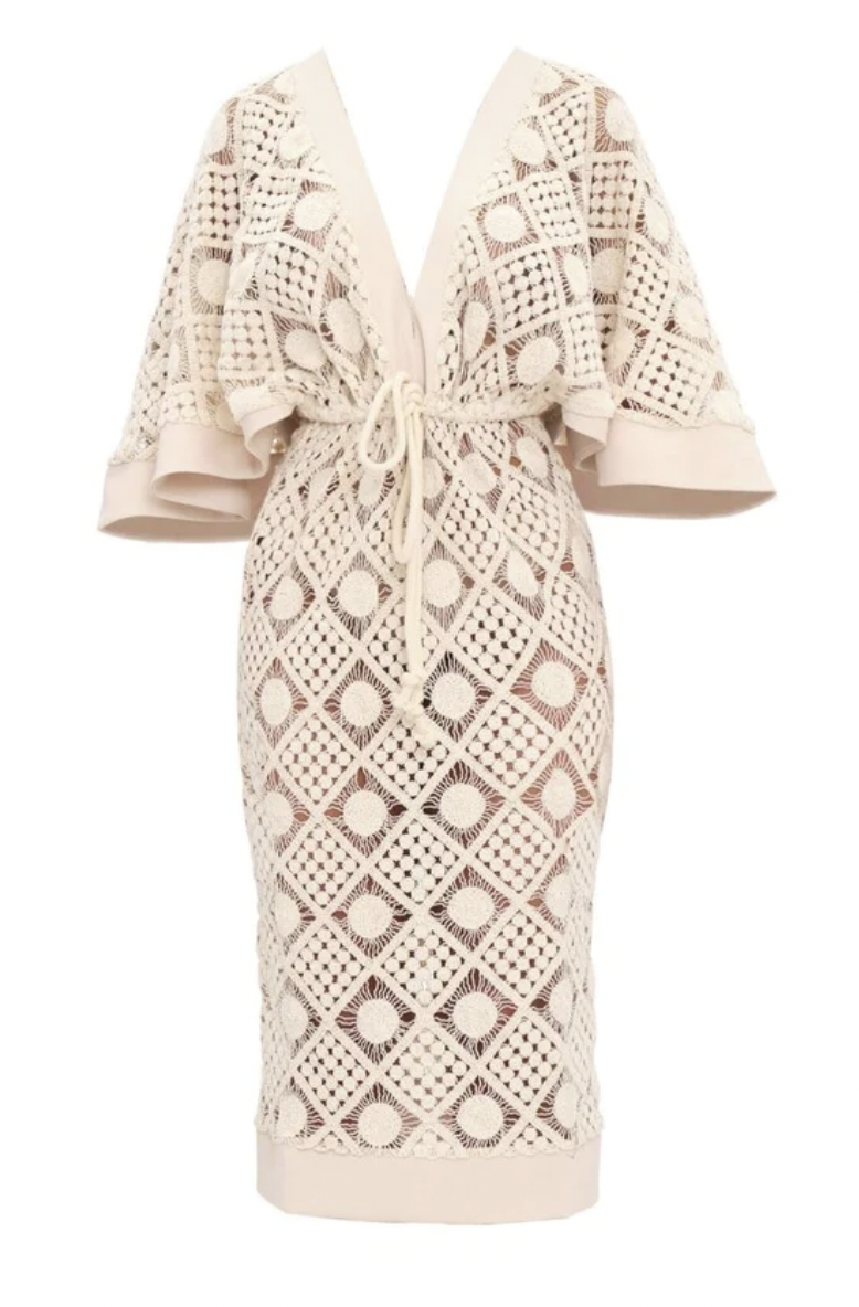 Garcelle Beauvais' Crochet Cover Up Midi Dress