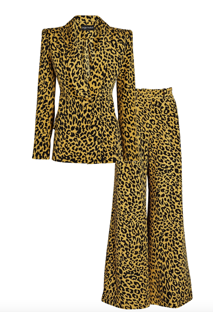 Garcelle Beauvais' Yellow Leopard Print Suit