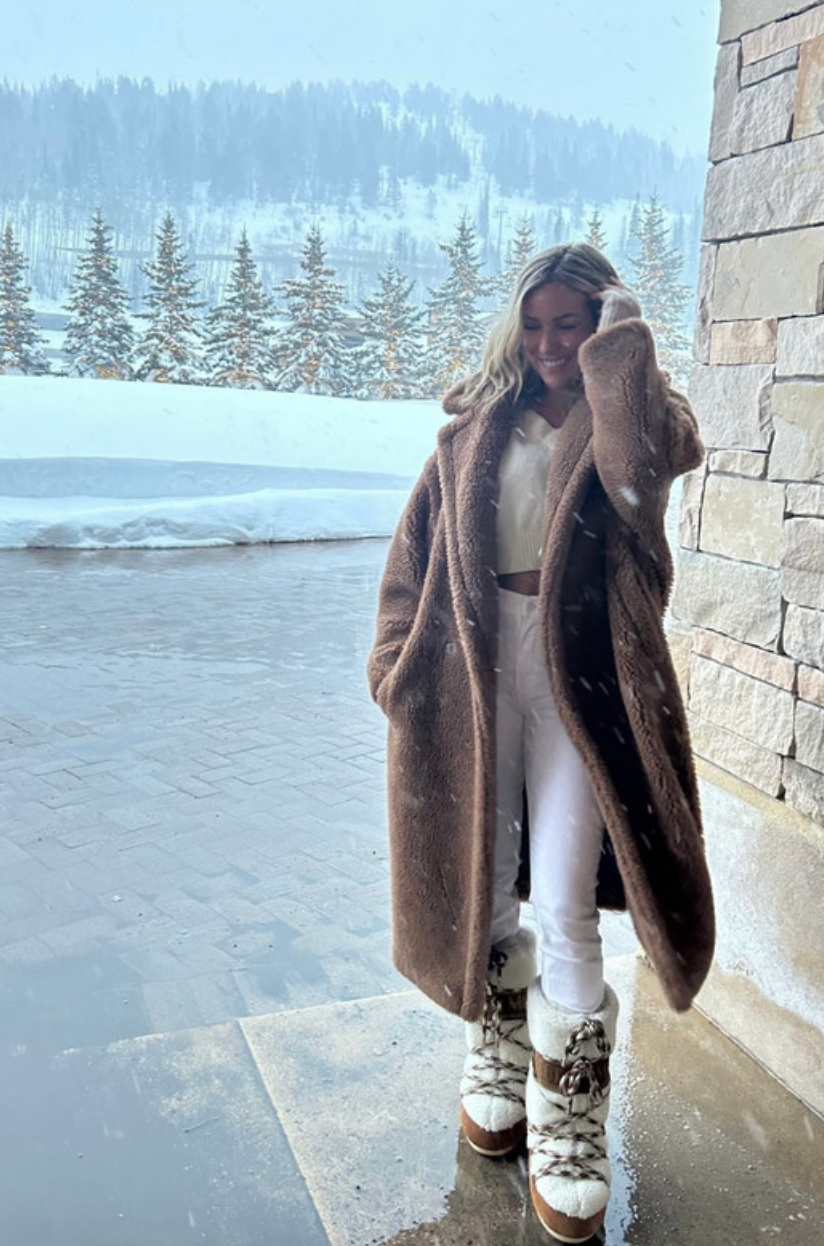 Kristin Cavallari's White Fur Snow Boots