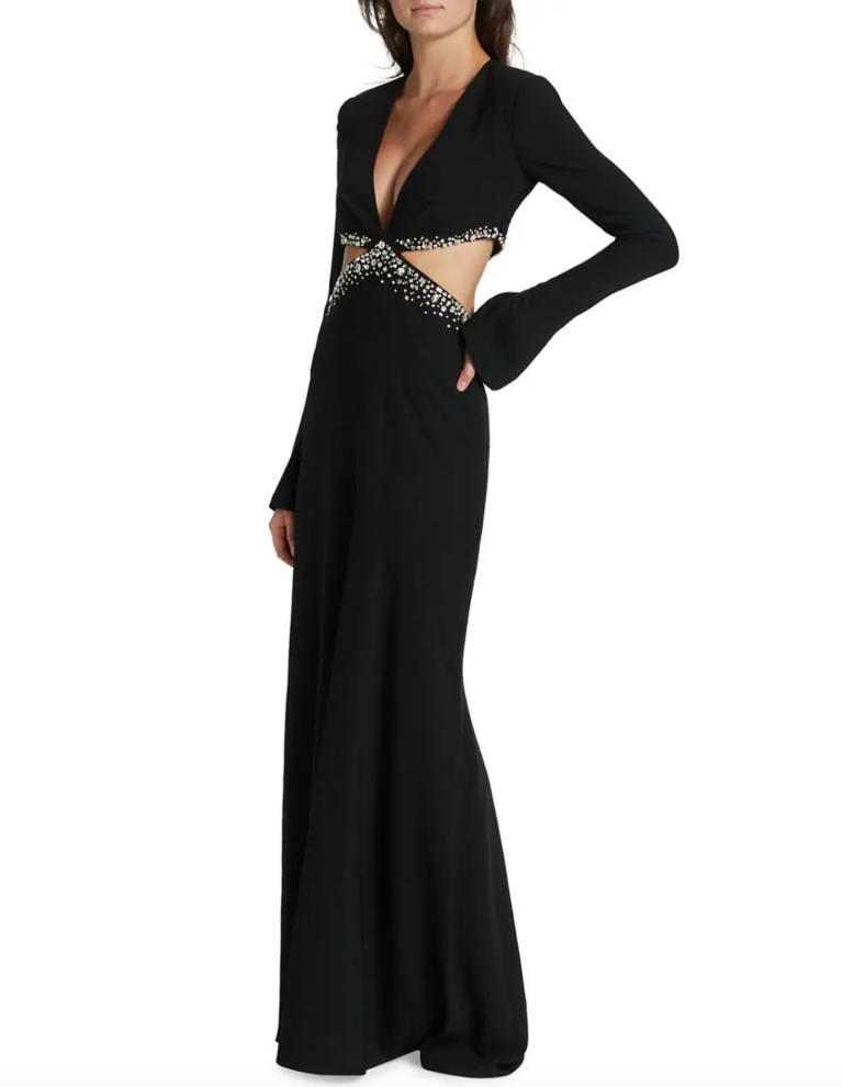 Kyle Richards' Black Embellished Cutout Gown