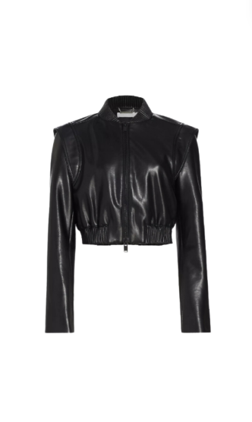 Kyle Richards' Black Leather Bomber Jacket
