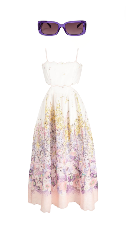 Kyle Richards' Floral Scalloped Dress