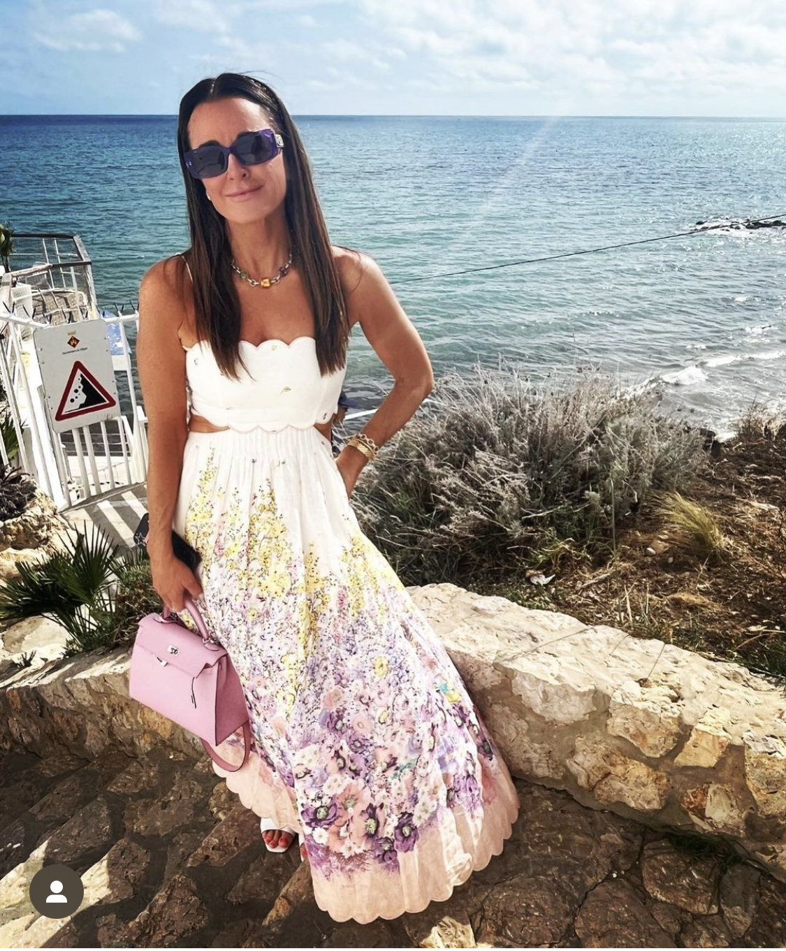 Kyle Richards' Floral Scalloped Dress