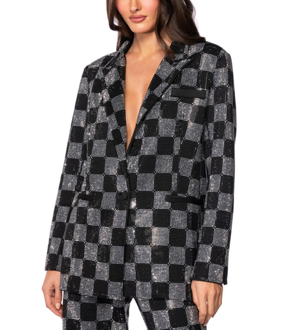 Lala Kent's Checkered Embellished Confessional Blazer