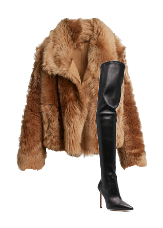 Paige DeSorbo's Brown Fur Coat
