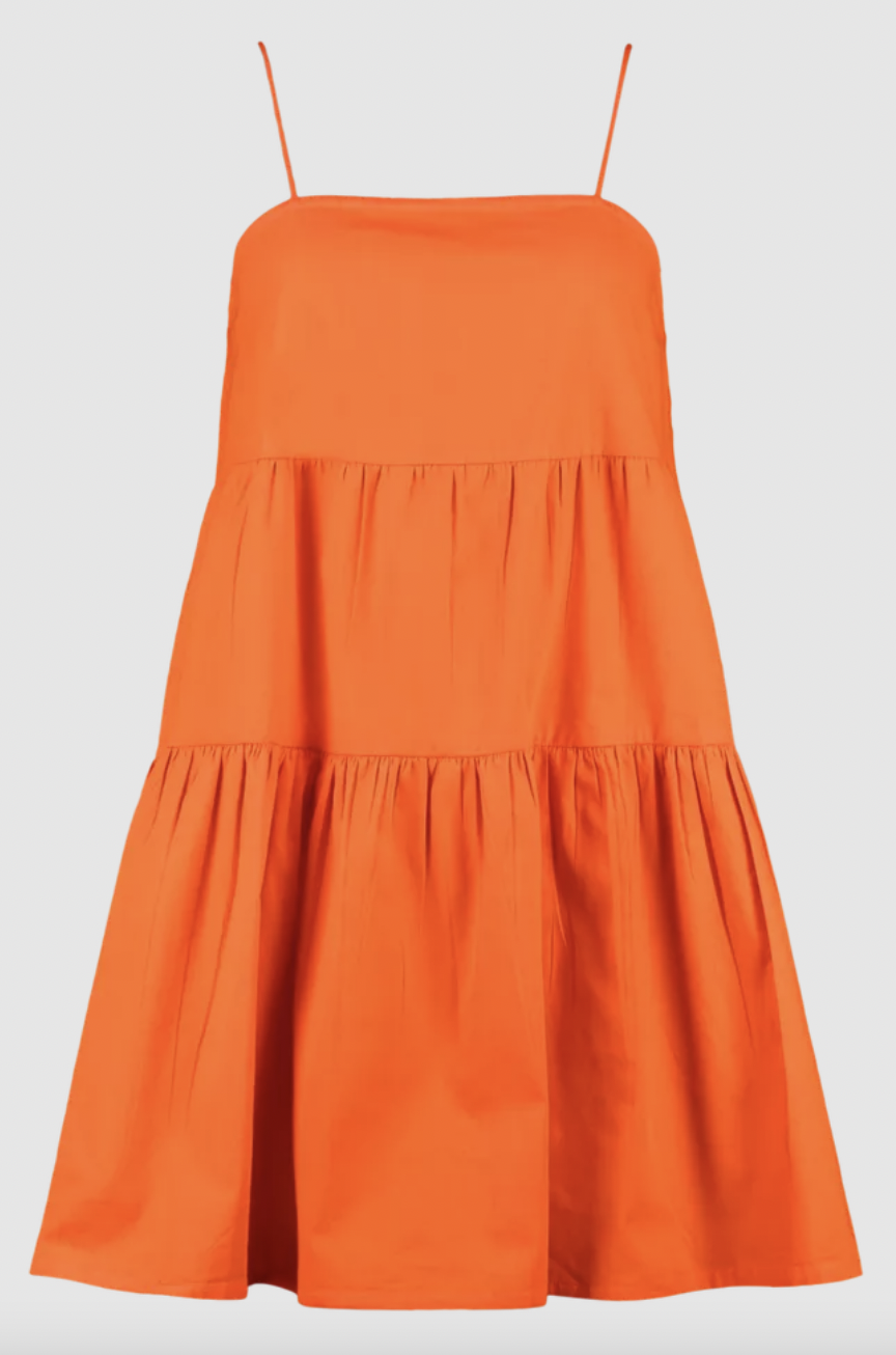 Ally Lewber's Orange Mini Dress