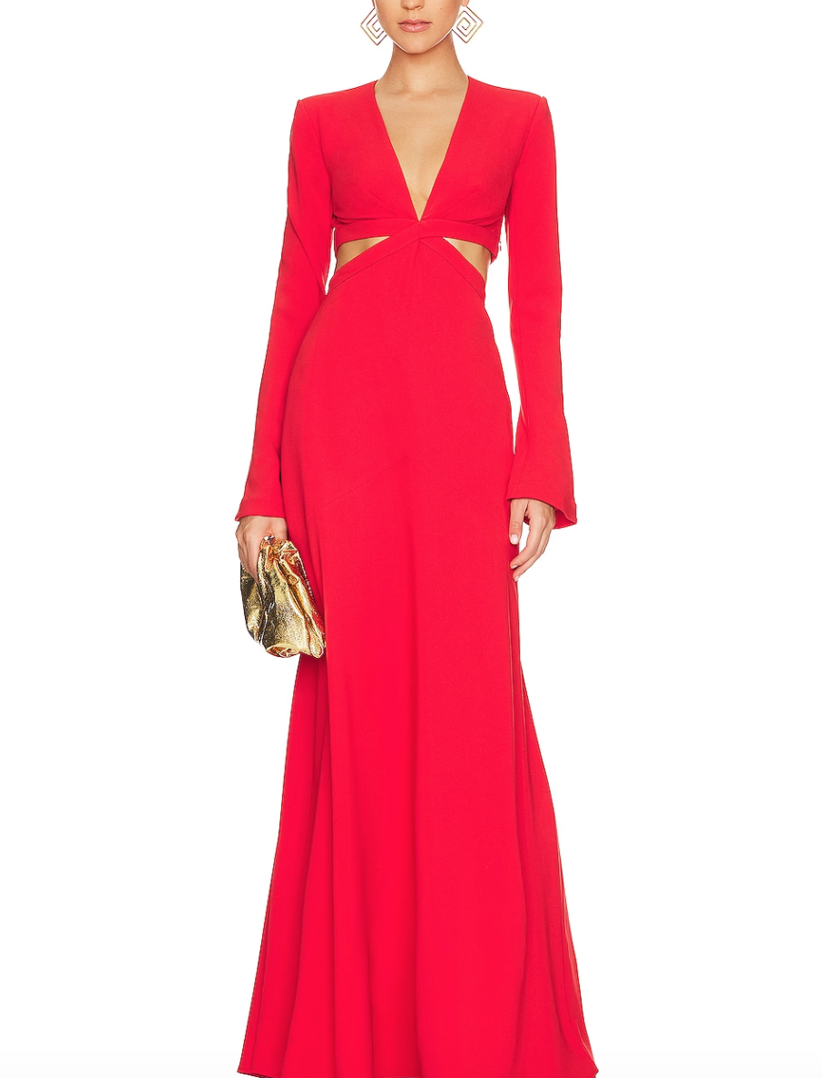 Crystal Kung Minkoff's Red Cutout Gown